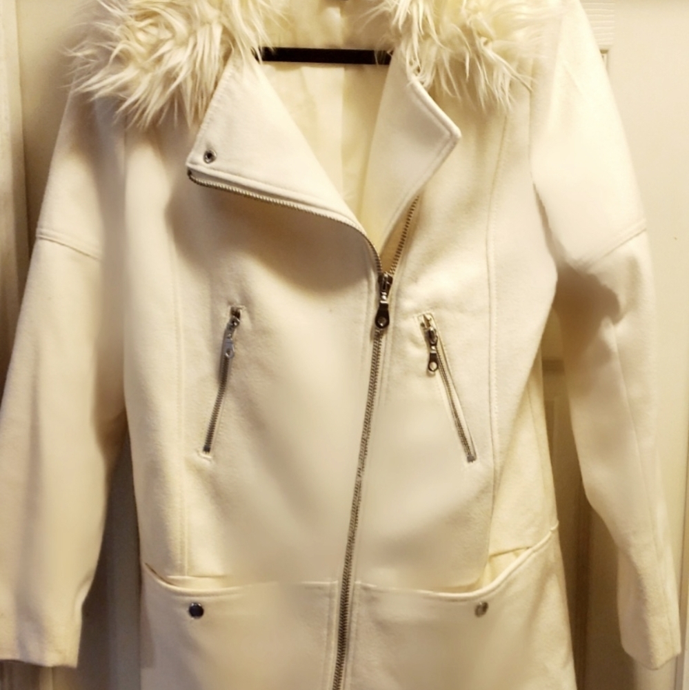 H&M Ivory Winter Coat Size 8